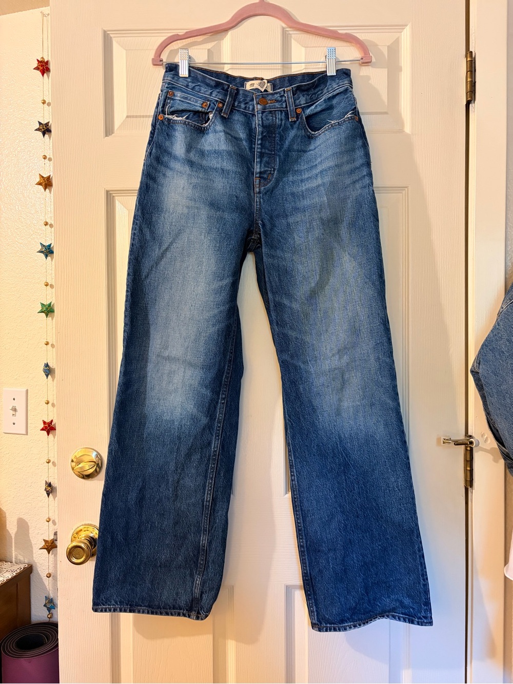 Madewell Straight Leg Jeans in Medium Blue Denim